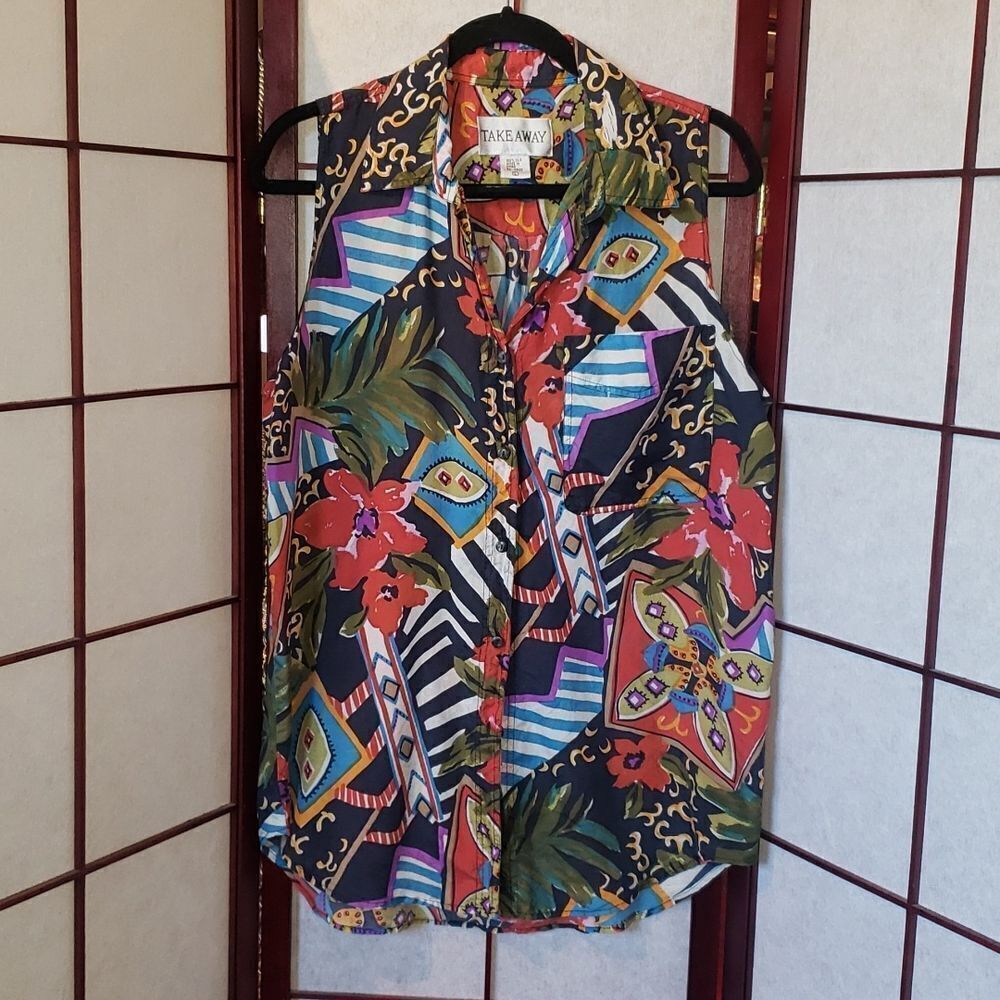 Take Away 100% Silk Button Down Top